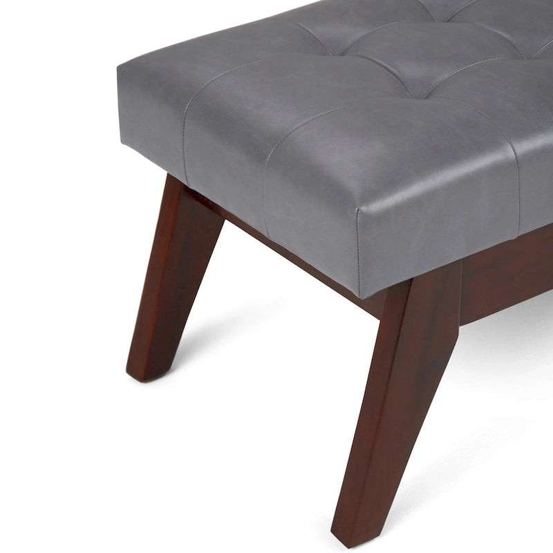 Banc pouf rectangulaire de style moderne du milieu du siècle de 40 po de largeur, repose-pieds et siège en tissu rembourré