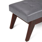Banc pouf rectangulaire de style moderne du milieu du siècle de 40 po de largeur, repose-pieds et siège en tissu rembourré