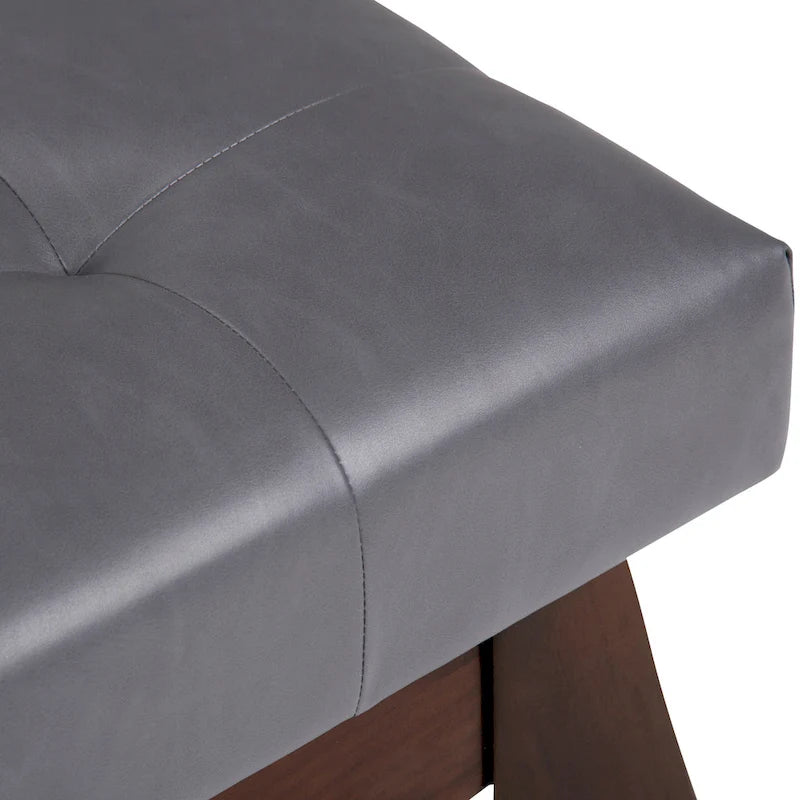 Banc pouf rectangulaire de style moderne du milieu du siècle de 40 po de largeur, repose-pieds et siège en tissu rembourré