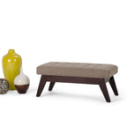 Banc pouf rectangulaire de style moderne du milieu du siècle de 40 po de largeur, repose-pieds et siège en tissu rembourré