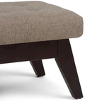 Banc pouf rectangulaire de style moderne du milieu du siècle de 40 po de largeur, repose-pieds et siège en tissu rembourré