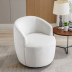 Fauteuil pivotant d'appoint en velours, fauteuil crapaud avec anneau de revêtement par poudre
