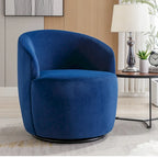 Fauteuil pivotant d'appoint en velours, fauteuil crapaud avec anneau de revêtement par poudre