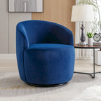Fauteuil pivotant d'appoint en velours, fauteuil crapaud avec anneau de revêtement par poudre