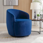 Fauteuil pivotant d'appoint en velours, fauteuil crapaud avec anneau de revêtement par poudre