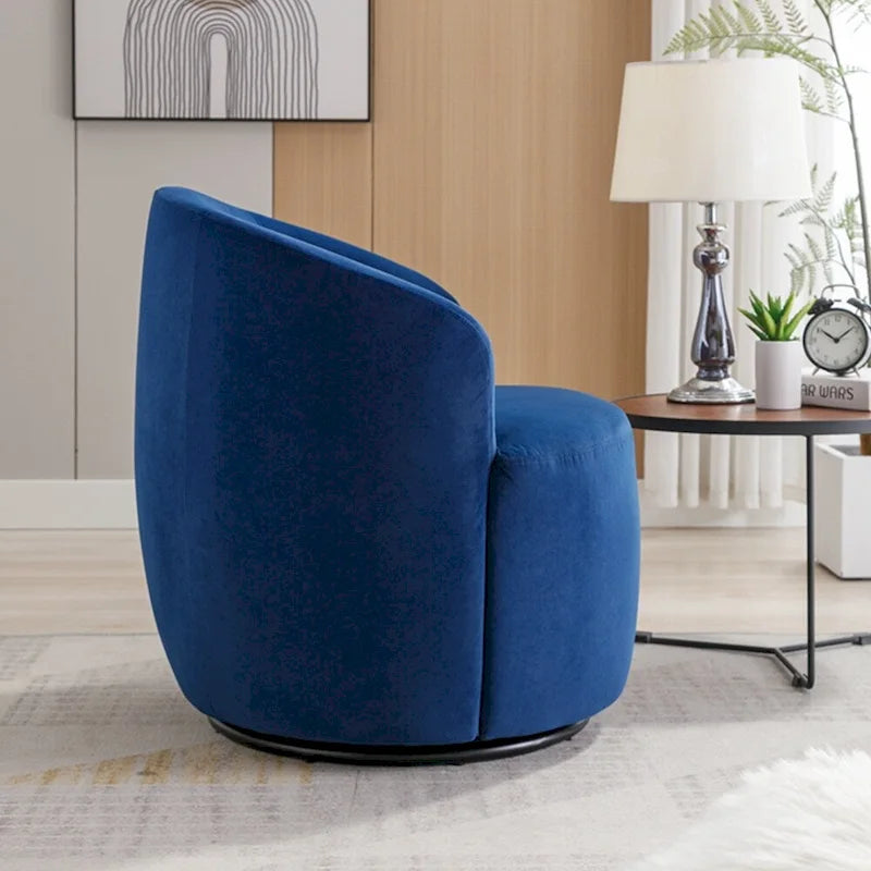 Fauteuil pivotant d'appoint en velours, fauteuil crapaud avec anneau de revêtement par poudre