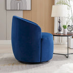 Fauteuil pivotant d'appoint en velours, fauteuil crapaud avec anneau de revêtement par poudre