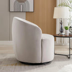 Fauteuil pivotant d'appoint en velours, fauteuil crapaud avec anneau de revêtement par poudre