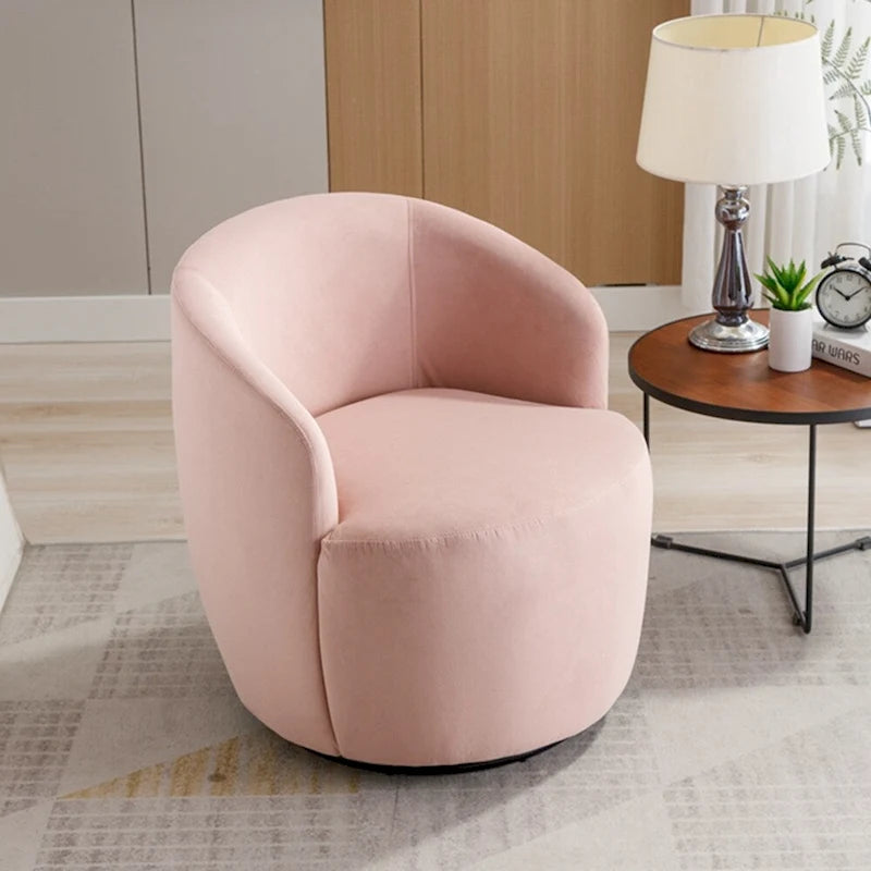 Fauteuil pivotant d'appoint en velours, fauteuil crapaud avec anneau de revêtement par poudre