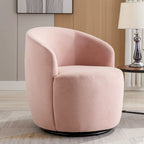 Fauteuil pivotant d'appoint en velours, fauteuil crapaud avec anneau de revêtement par poudre