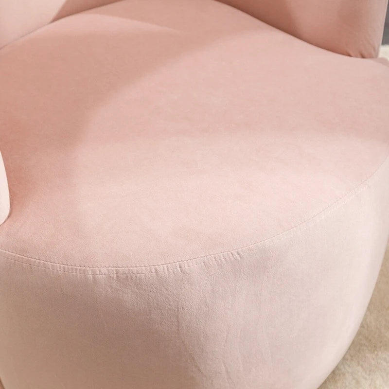 Fauteuil pivotant d'appoint en velours, fauteuil crapaud avec anneau de revêtement par poudre