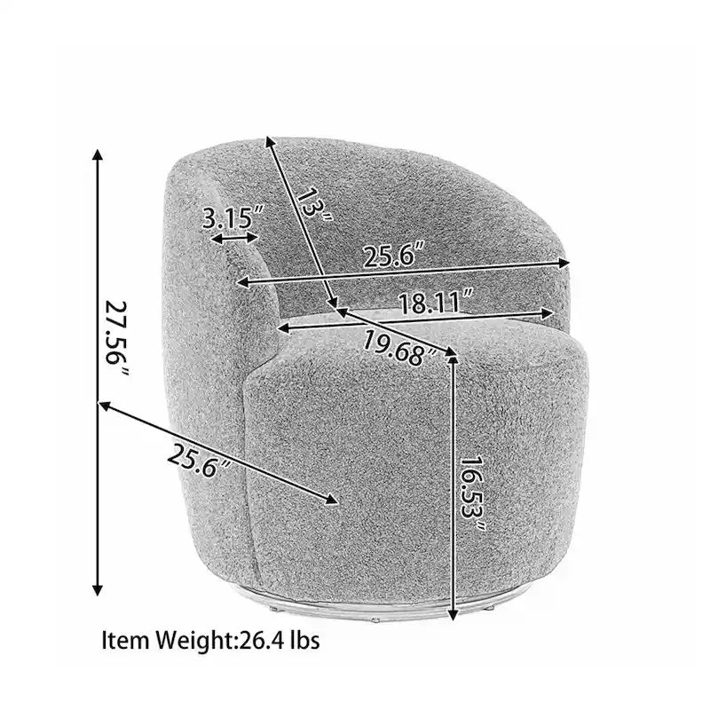 Fauteuil pivotant d'appoint en velours, fauteuil crapaud avec anneau de revêtement par poudre