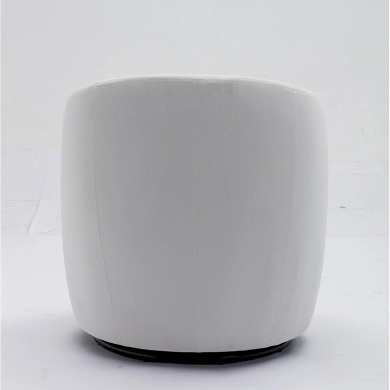 Fauteuil pivotant d'appoint en velours, fauteuil crapaud avec anneau de revêtement par poudre
