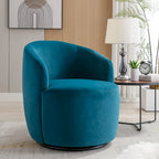 Fauteuil pivotant d'appoint en velours, fauteuil crapaud avec anneau de revêtement par poudre
