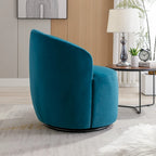 Fauteuil pivotant d'appoint en velours, fauteuil crapaud avec anneau de revêtement par poudre