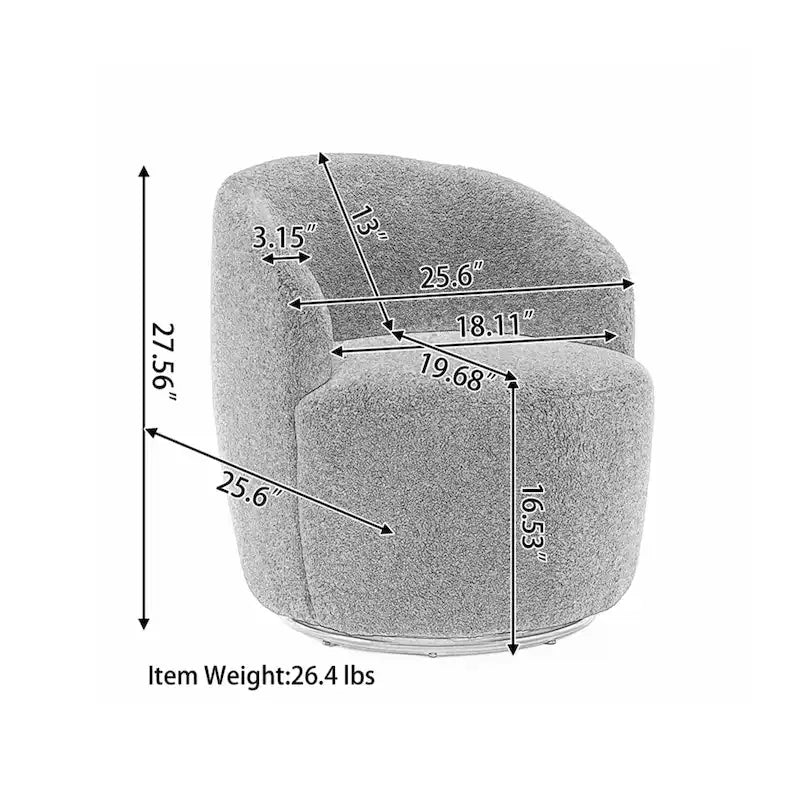 Fauteuil pivotant d'appoint en velours, fauteuil crapaud avec anneau de revêtement par poudre