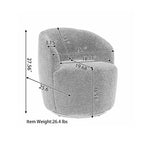 Fauteuil pivotant d'appoint en velours, fauteuil crapaud avec anneau de revêtement par poudre