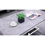 Table basse moderne avec base en acier inoxydable Table basse rectangulaire de 48 pouces avec cadre en métal robuste pour le salon