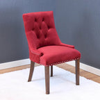 Lot de 2 chaises de salle à manger en velours capitonné avec pieds en bois de peuplier, assise rembourrée en mousse