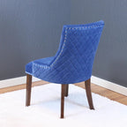 Lot de 2 chaises de salle à manger en velours capitonné avec pieds en bois de peuplier, assise rembourrée en mousse
