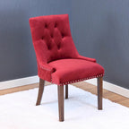 Lot de 2 chaises de salle à manger en velours capitonné avec pieds en bois de peuplier, assise rembourrée en mousse