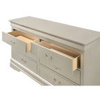 Commode double à 6 tiroirs avec détails sculptés ornementaux, meuble de rangement de chambre traditionnel