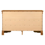 Commode double à 6 tiroirs avec détails sculptés ornementaux, meuble de rangement de chambre traditionnel