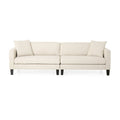 Canapé en tissu contemporain 4 places avec coussins décoratifs, sofa moderne pour salon