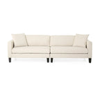 Canapé en tissu contemporain 4 places avec coussins décoratifs, sofa moderne pour salon