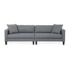 Canapé en tissu contemporain 4 places avec coussins décoratifs, sofa moderne pour salon