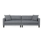 Canapé en tissu contemporain 4 places avec coussins décoratifs, sofa moderne pour salon
