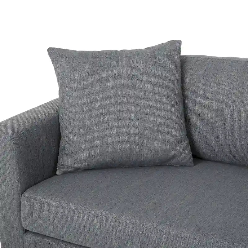 Canapé en tissu contemporain 4 places avec coussins décoratifs, sofa moderne pour salon