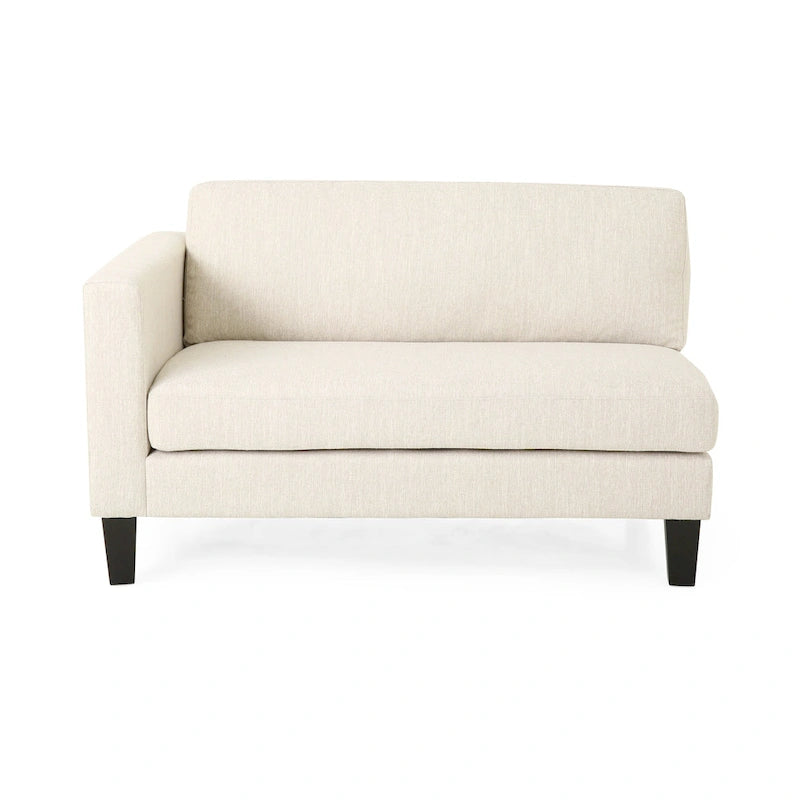 Canapé en tissu contemporain 4 places avec coussins décoratifs, sofa moderne pour salon