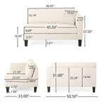 Canapé en tissu contemporain 4 places avec coussins décoratifs, sofa moderne pour salon