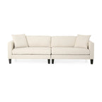 Canapé en tissu contemporain 4 places avec coussins décoratifs, sofa moderne pour salon