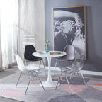Table de salle à manger tulipe blanche de 31,5 pouces, table à manger du milieu du siècle pour 2-4 personnes avec plateau rond en MDF, table basse de loisirs