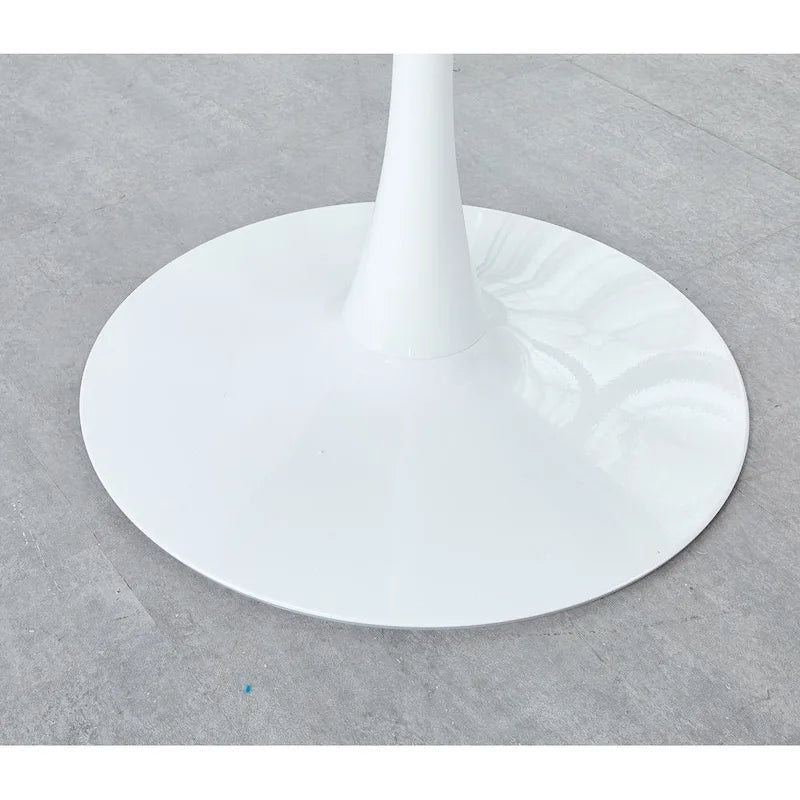 Table de salle à manger tulipe blanche de 31,5 pouces, table à manger du milieu du siècle pour 2-4 personnes avec plateau rond en MDF, table basse de loisirs