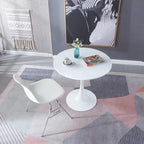 Table de salle à manger tulipe blanche de 31,5 pouces, table à manger du milieu du siècle pour 2-4 personnes avec plateau rond en MDF, table basse de loisirs