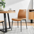 Lot de 2 chaises de salle à manger en similicuir avec cadre en bois massif, chaises de cuisine modernes