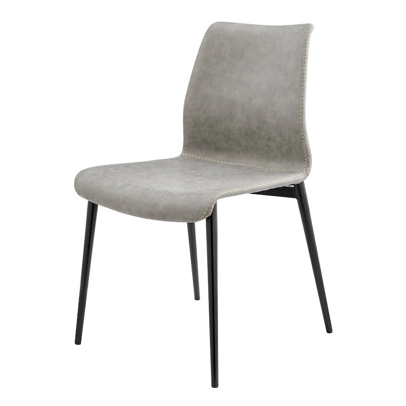Lot de 2 chaises de salle à manger en similicuir avec cadre en bois massif, chaises de cuisine modernes