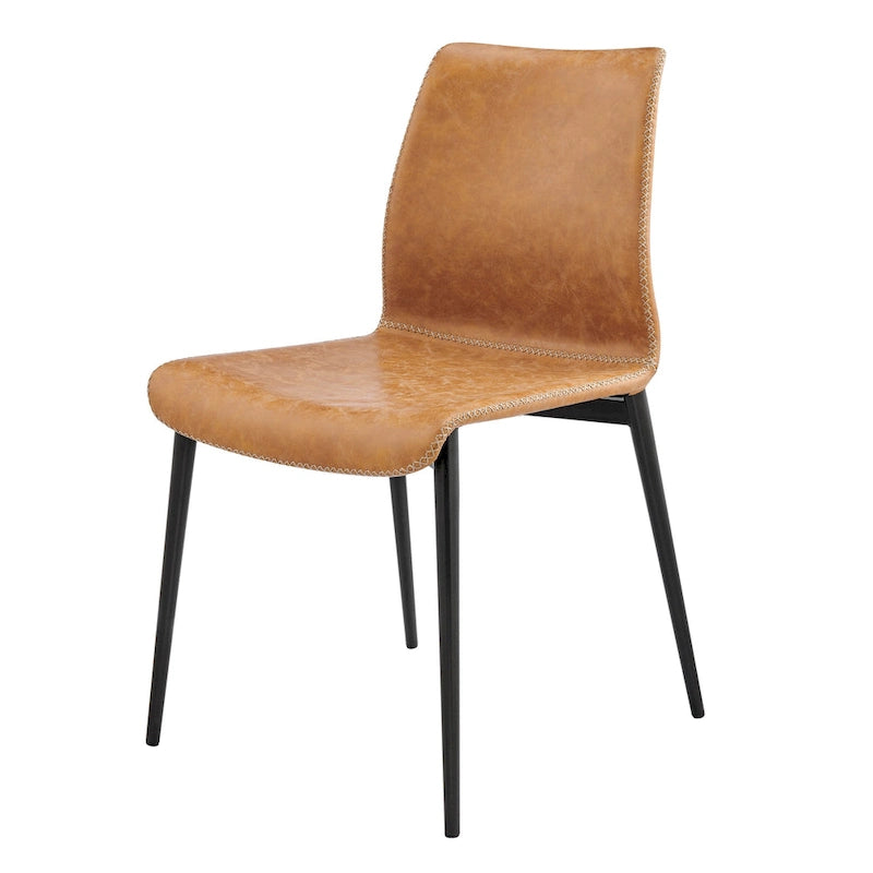 Lot de 2 chaises de salle à manger en similicuir avec cadre en bois massif, chaises de cuisine modernes
