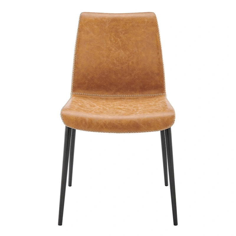 Lot de 2 chaises de salle à manger en similicuir avec cadre en bois massif, chaises de cuisine modernes