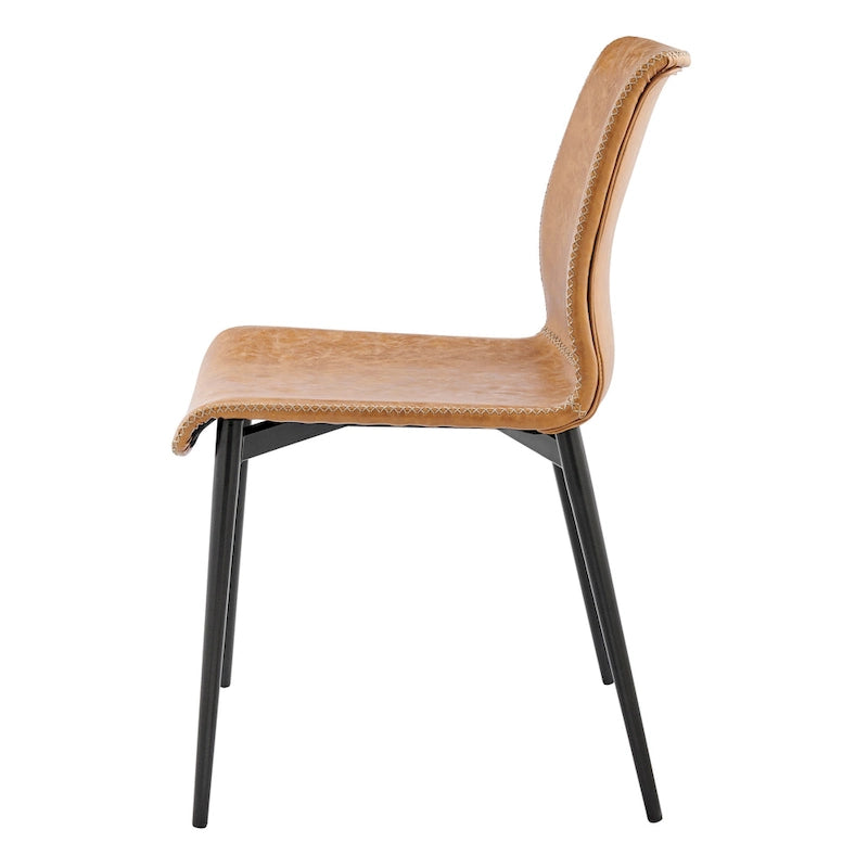 Lot de 2 chaises de salle à manger en similicuir avec cadre en bois massif, chaises de cuisine modernes