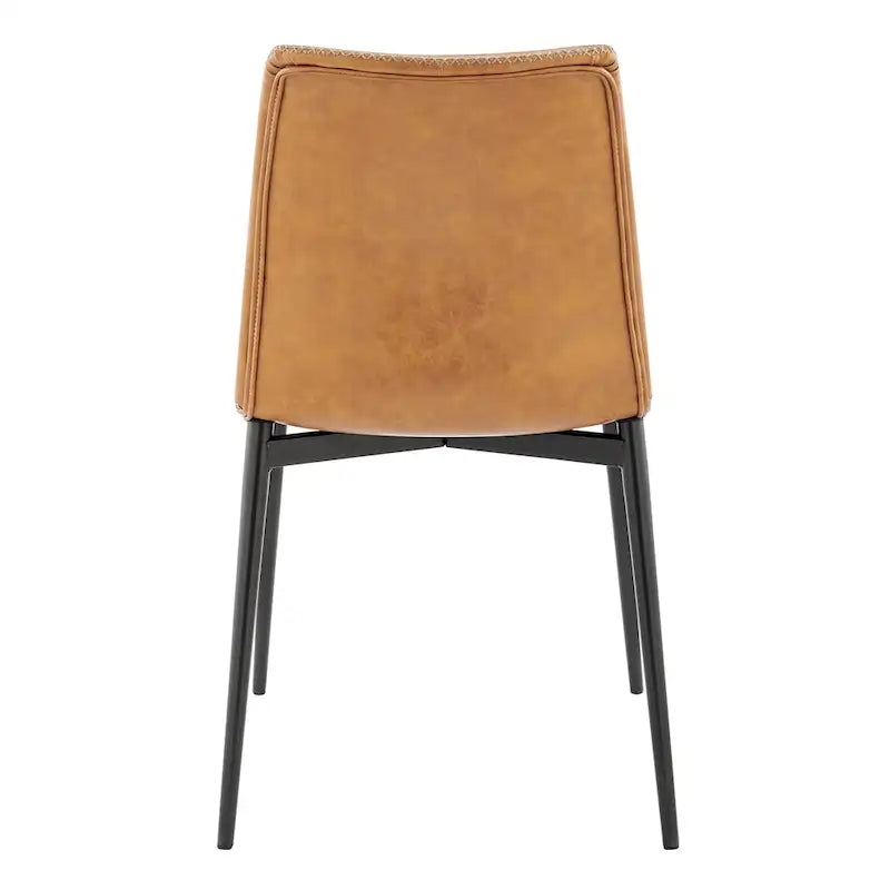 Lot de 2 chaises de salle à manger en similicuir avec cadre en bois massif, chaises de cuisine modernes