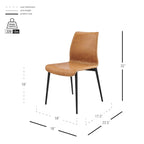 Lot de 2 chaises de salle à manger en similicuir avec cadre en bois massif, chaises de cuisine modernes