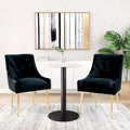 Chaises d'appoint capitonnées en velours pour salle à manger (lot de 2)