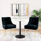 Chaises d'appoint capitonnées en velours pour salle à manger (lot de 2)
