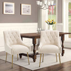Chaises d'appoint capitonnées en velours pour salle à manger (lot de 2)
