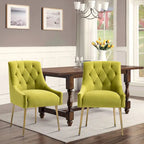 Chaises d'appoint capitonnées en velours pour salle à manger (lot de 2)