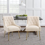 Chaises d'appoint capitonnées en velours pour salle à manger (lot de 2)